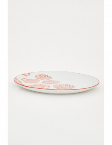Plato grande de vieiras plano