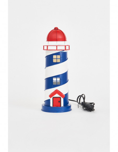 Faro metal rojo y azul