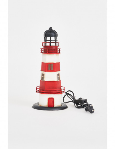 Faro led rojo y blanco de metal