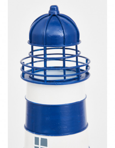 Faro azul de metal