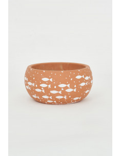 Cuenco marrón de peces