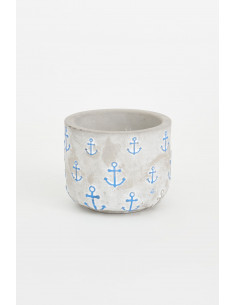 Portavelas de cemento ancla