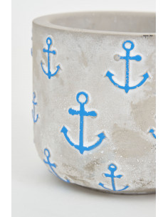 Tiesto de cemento diseño ancla 2