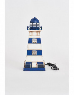 Faro metalico azul y blanco