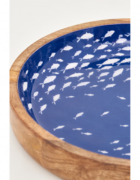 Bol peces madera esmaltada