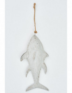 Gran pez colgante de hojalata