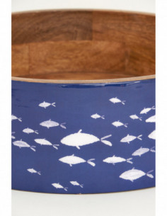 Bol de madera esmaltada azulino 2