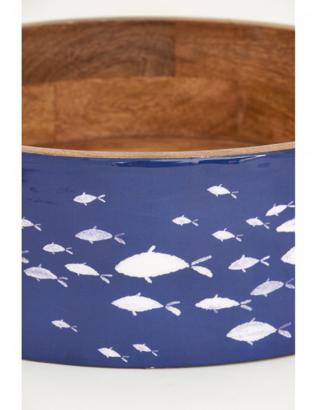 Madera esmaltada banco de peces