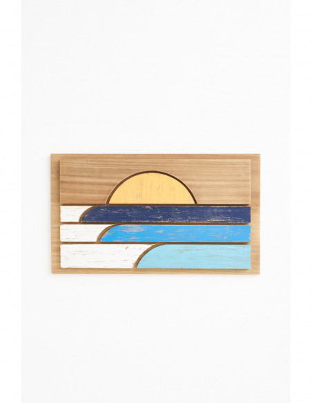 Cuadro de madera puesta de sol 