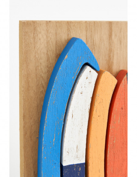 Cuadro marino tabla surf madera