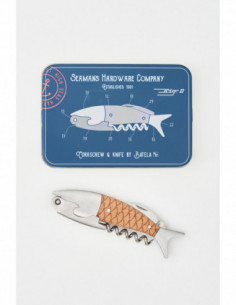 Sacacorchos navaja de metal y madera