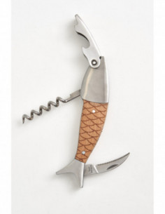 Sacacorchos navaja de metal y madera 2