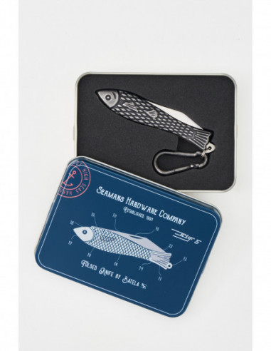 Navaja de pescado metal negro