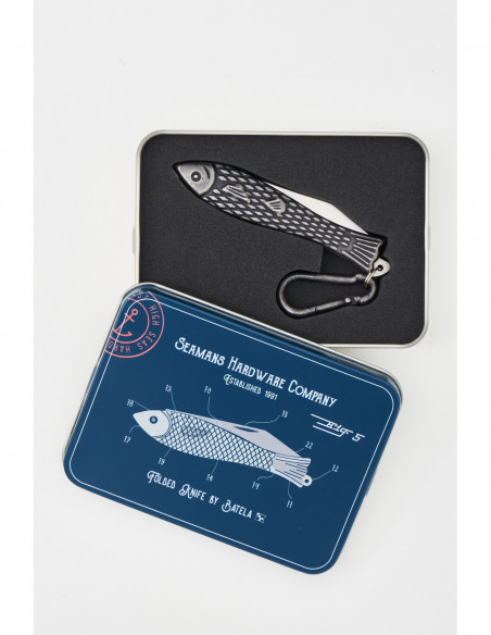 Navaja de pescado metal negro