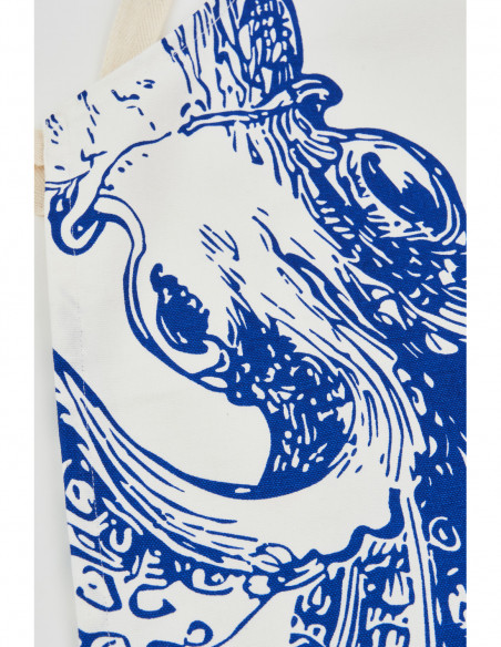 Delantal de pulpo azul