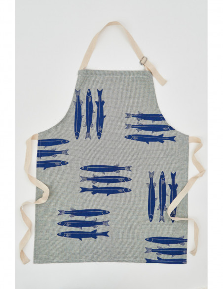 Delantal gris de peces