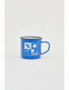 Taza azulina de metal