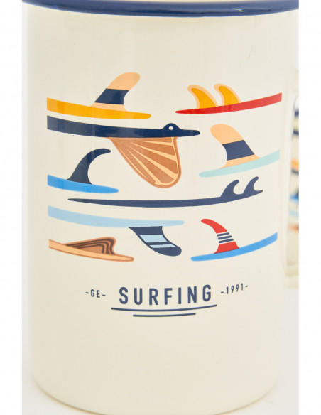 Mug largo tablas de surf coloridas