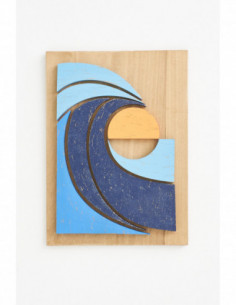 Cuadro madera con olas