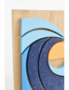Cuadro madera con olas 2