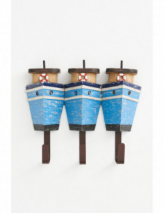 Percheros de madera diseño barco