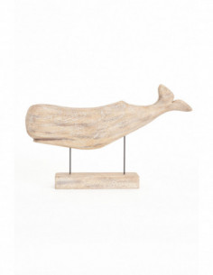 Ballena de madera con silueta metal 2