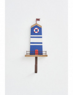 Perchero faro de madera y metal