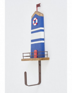 Perchero faro de madera y metal 2
