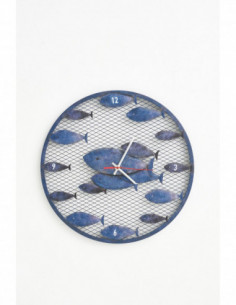 Reloj de metal banco de peces