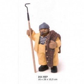 FIGURA MARINA PESCADOR CON RED Y BICHERO
