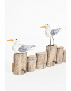 Perchero pájaro sobre tronco 2