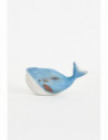 Ballena azulina de madera y metal