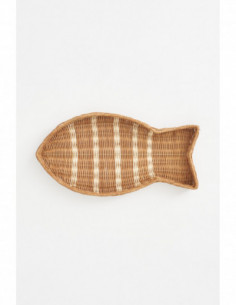 Bandeja mediana de ratán pescado