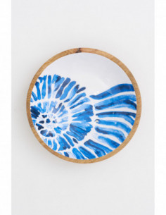 Bol redondo de concha azul