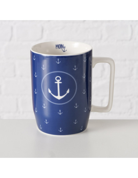 Mug azul diseño ancla