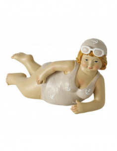 Figura bañista tumbada beige 2