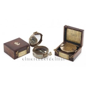 Brújula de geólogo Brunton con caja de madera