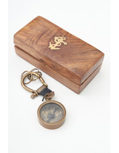 Llavero náutico con brújula de latón 2
