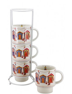 Mug casitas de playa 4und. 