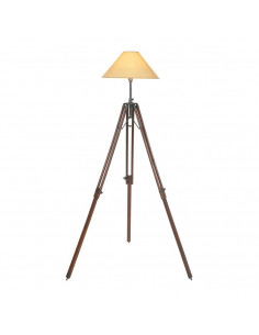 Lámpara náutica trípode extensible de madera y latón
