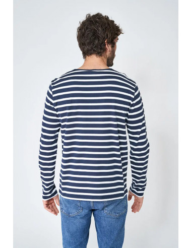 Camiseta derayas manga larga hombre