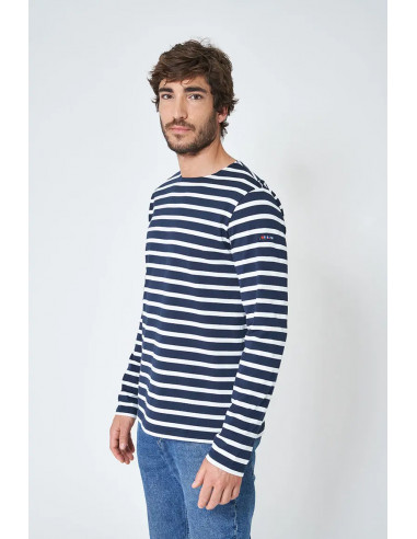 Camiseta derayas manga larga hombre