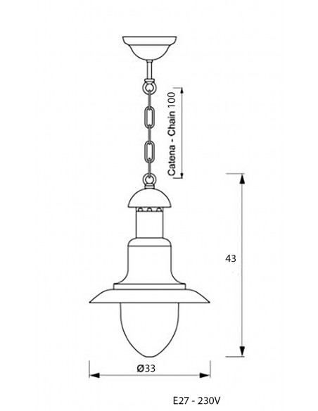 Lampara de pescador iluminación náutica para el techo