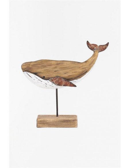 Ballena de madera y metal vintage 