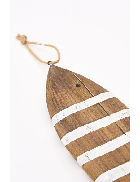  Pez de madera rayas blancas 
