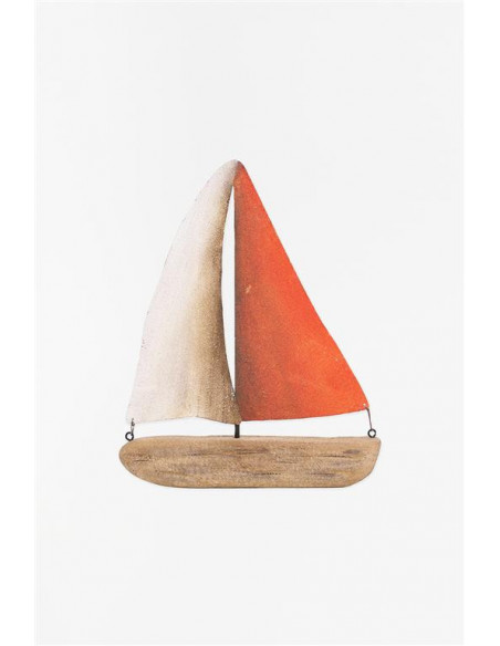 Velero rojo de madera 