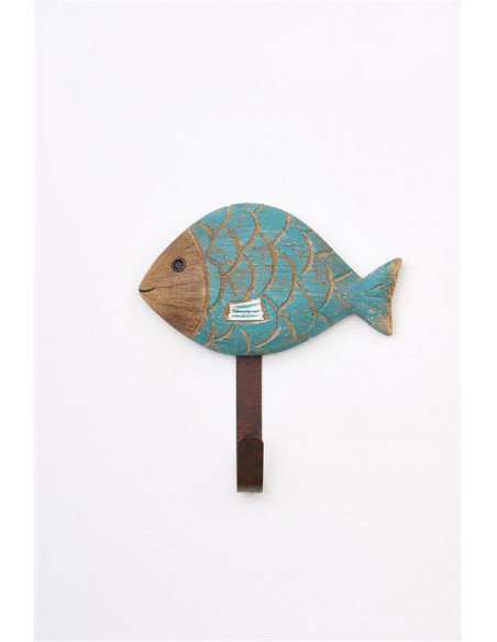  Pez turquesa de madera 