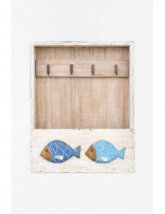 Portallaves de madera figura de peces 