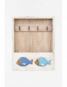 Portallaves de madera figura de peces 