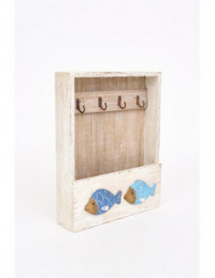 Portallaves de madera figura de peces  2